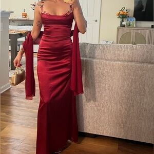 Elegant Red Evening Gown